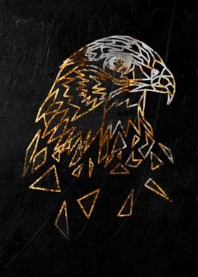 golden eagle face poster 