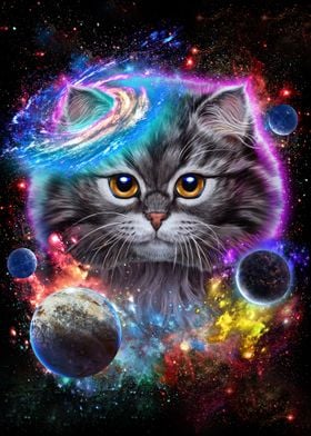 Galaxy Cat DJ | Poster