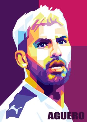 Kun Aguero in pop art