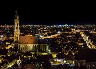 German city by night