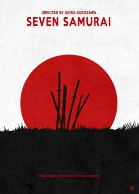 No Frame Seven Samurai Movie Art Poster 
