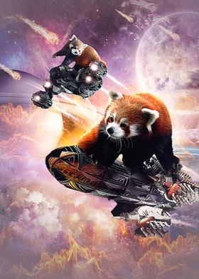 Galaxy Red Panda In Space