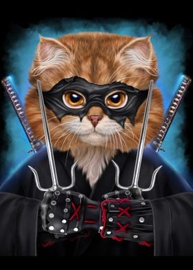 Ninja Cat Japanese Warrior