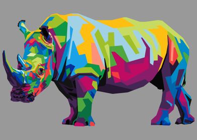 colorful rhinoceros art