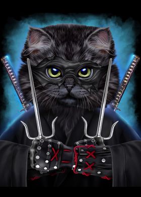 Ninja Cat Japanese Warrior