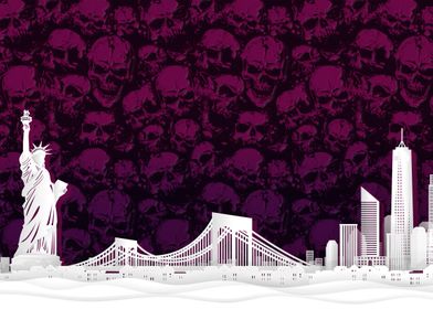 New York Skyline Skulls