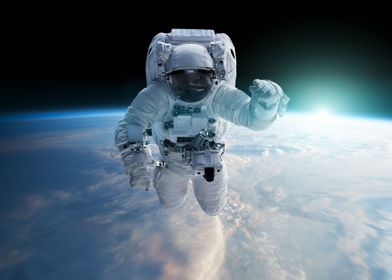 astronaut floating space
