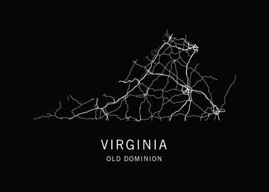 Virginia State Road Map