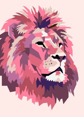 Lion head in abstract