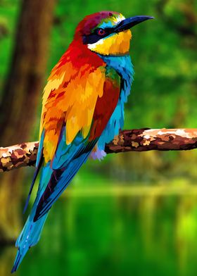 Rainbow colored bird