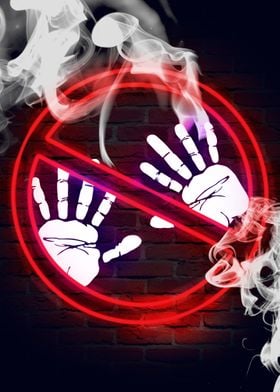 Hands Off Neon Sign