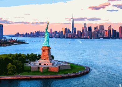 Statue of Liberty Sunset