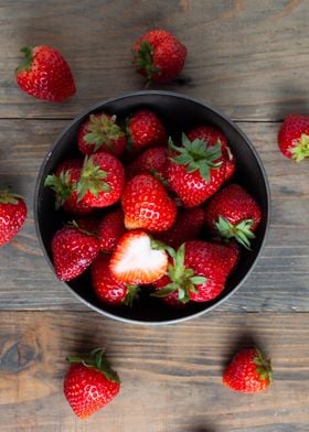 Plate with Strawberries 