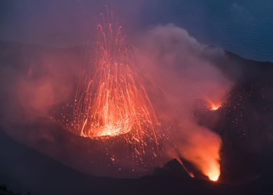 Stromboli Volcano Eurption