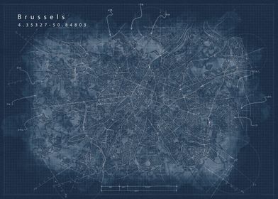 Brussels blueprint map