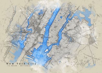 New York City vintage map