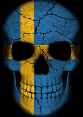 Swedish Flag Skull