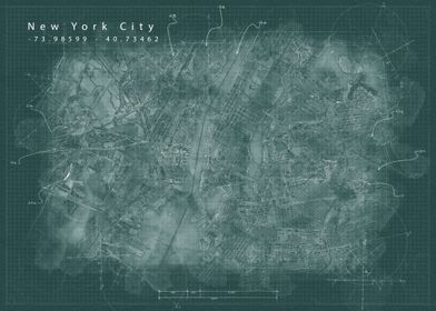 New York blueprint map