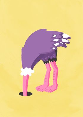 Funny Ostrich Painting Kid