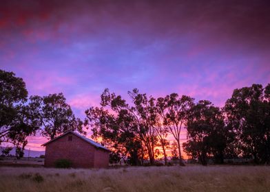 Brightly colored sunrise