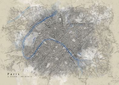 Paris vintage map