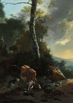 Landscape with enraged ox.