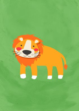Cute Lion Painting