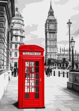 Phone Booth And Big Ben