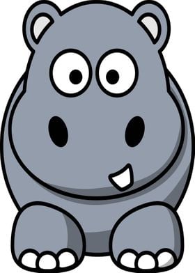 happy hippo grey