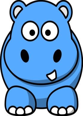 happy hippo blue