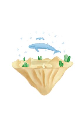 Starry Whale and Desert