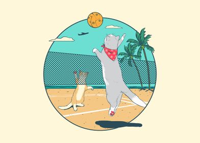 Cat volleyball funny cats' Poster by Ari yanda | Displate