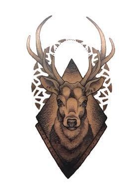 Deer Tatto Art Work First 