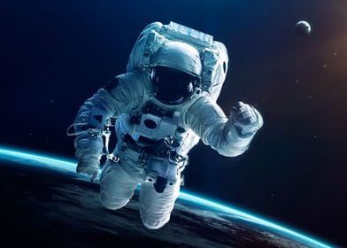 Astronaut in deep space