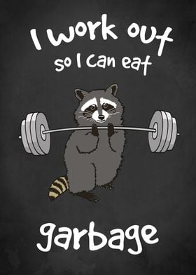 Weightlifting Raccoon
