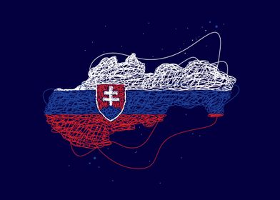 Slovakia Flag Cityscapes