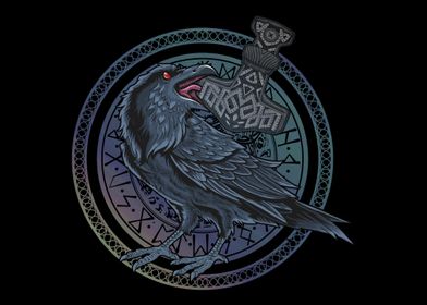 Odin Thor Ravens Huginn  