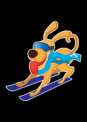 Dog Ski Gift Slalom Winter