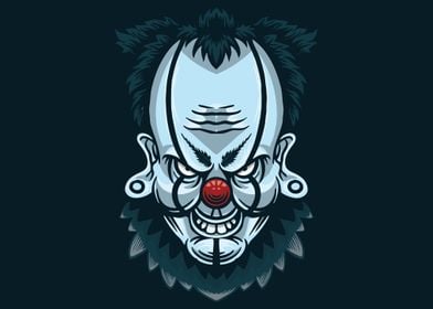 Clown head detailed art