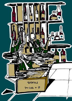 Wine shop drawing