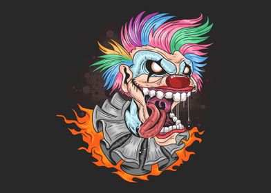 Clown unicorn detailed art