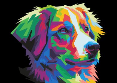 colorful dog on pop art