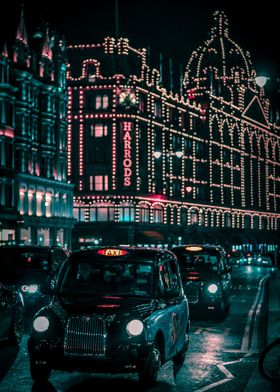 London Harrods At Night