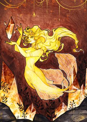 Crystal Lemon Gold Mermaid