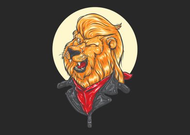 Cool lion detailed art