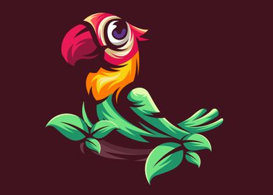 Cute parrot bird