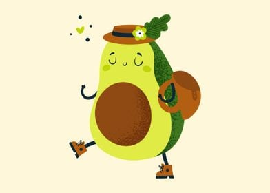 Cute Avocado Traveller  