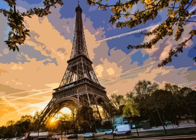 Eiffel Tower Sunset