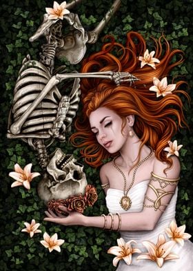 Woman and Skeleton in love