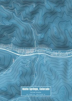 Idaho Springs CO Map Blue